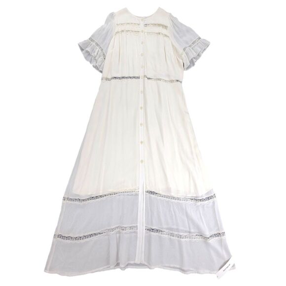 NWT Reformation Woodson Dress ES Midi Shirt Dress Ivory Old Money Plus Size 20 - Picture 1 of 7